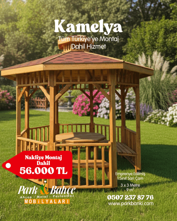 Ahşap Kamelya 3x3m (AK-01)